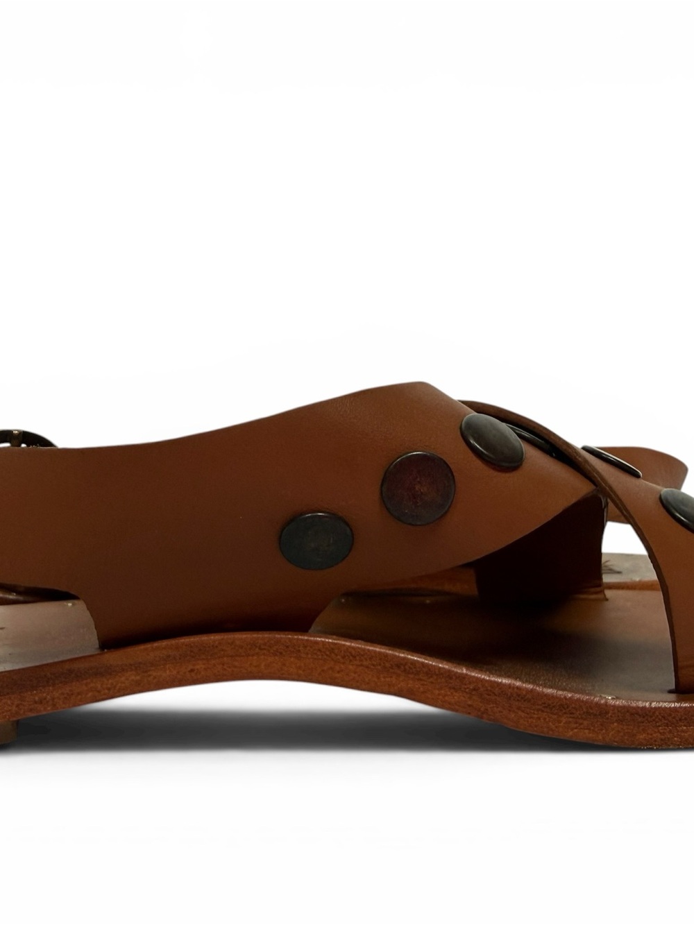 Beek Leather Studded Slingback Sandals Brown Handmade Size 8 - Picture 5 of 7